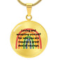 Loving and accepting yourself - Engraved Circle necklace