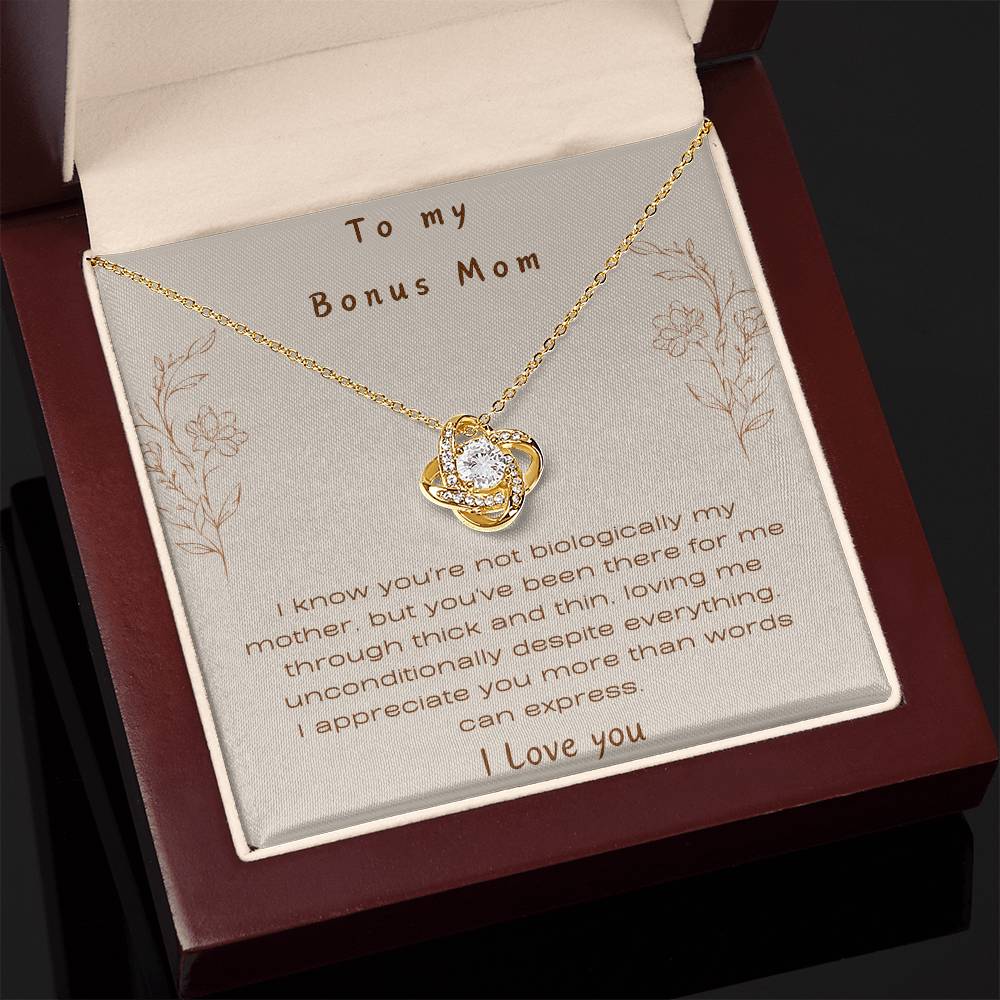 To My Bonus Mom - Love Knot Necklace!
