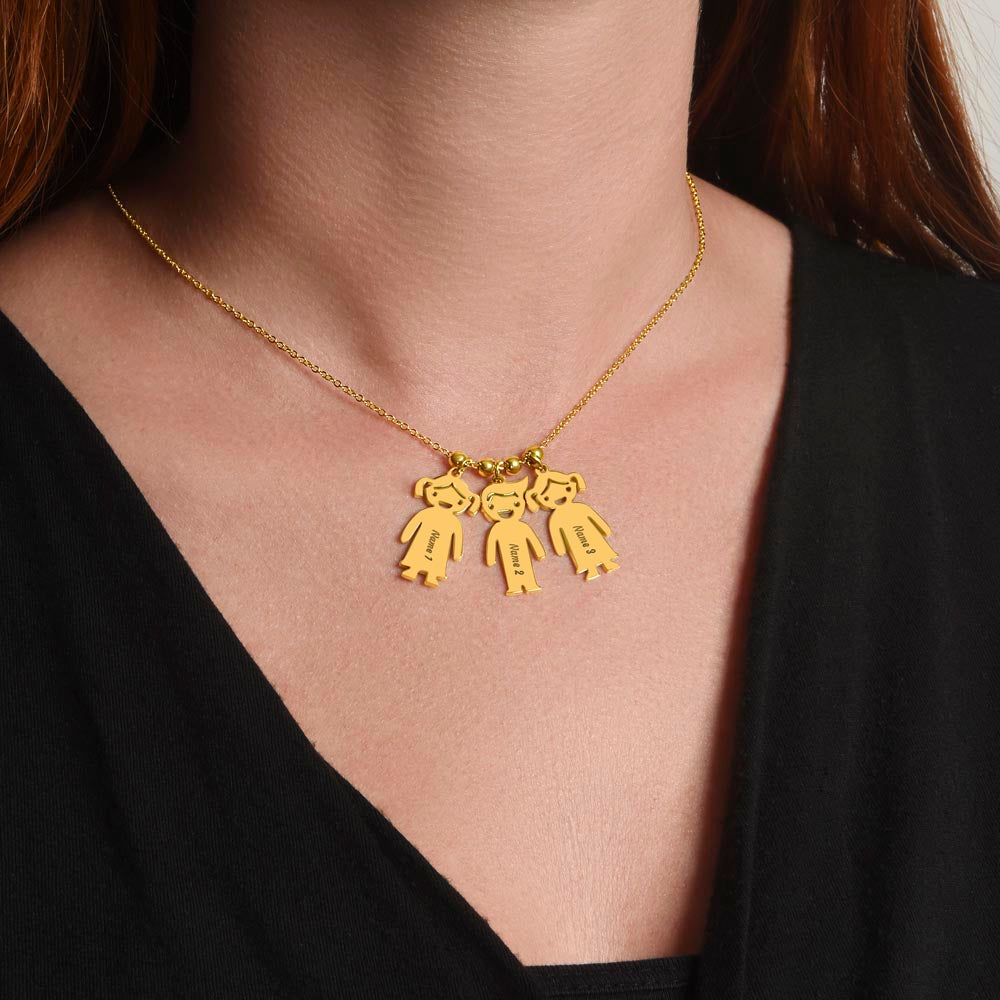 To My Dear Mom - Engraved Kids Charm Necklace!