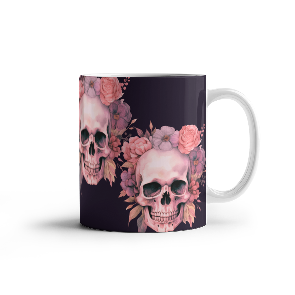 Flower skull - Ceramic Mug 11 oz