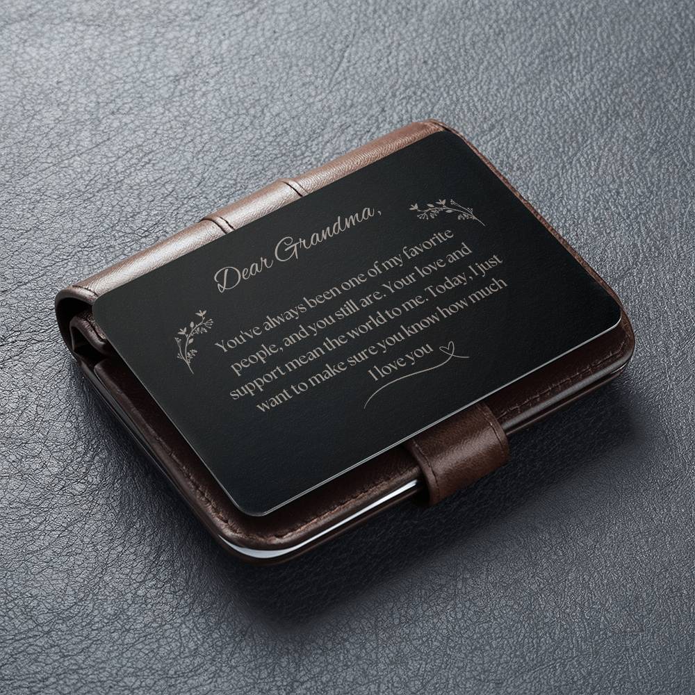 Dear Grandma Engraved Metal Wallet Card