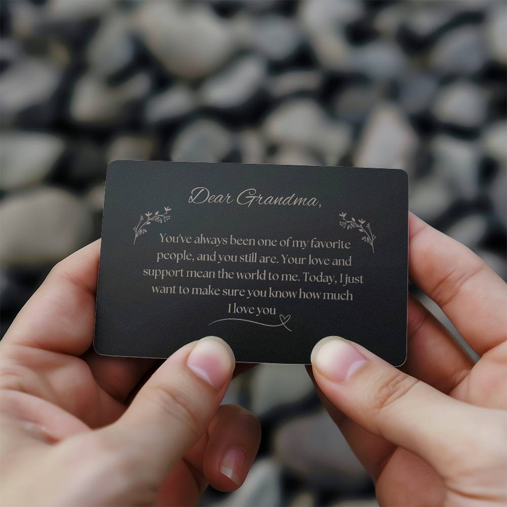 Dear Grandma Engraved Metal Wallet Card