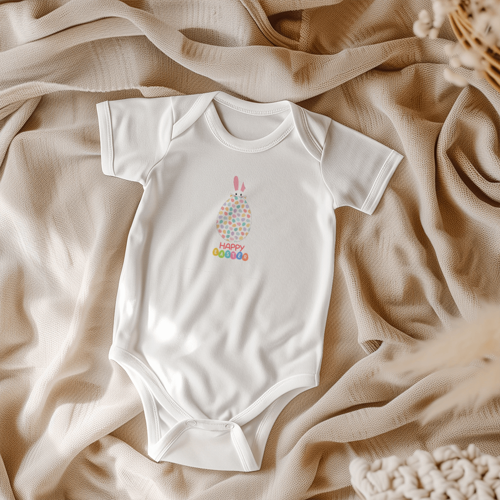 Happy Easter Short Sleeve Baby Bodysuit