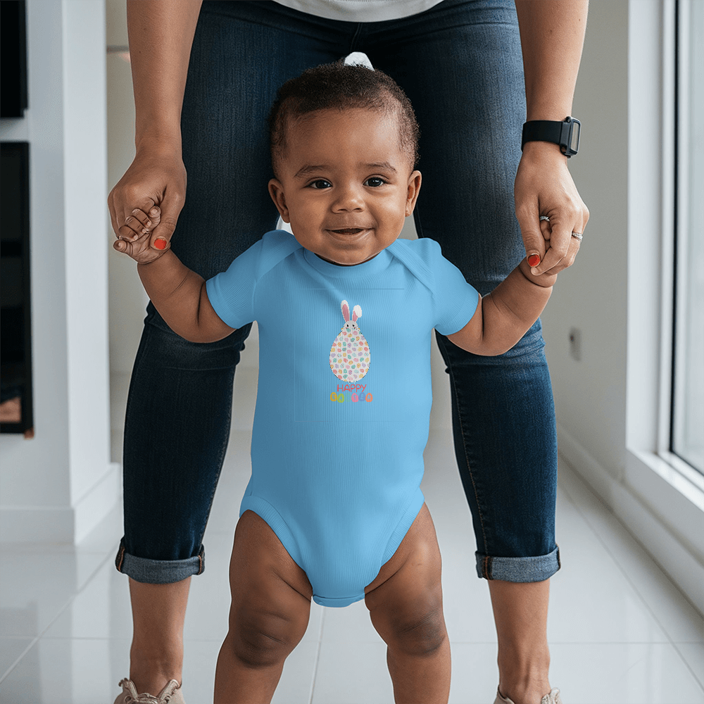 Happy Easter Short Sleeve Baby Bodysuit