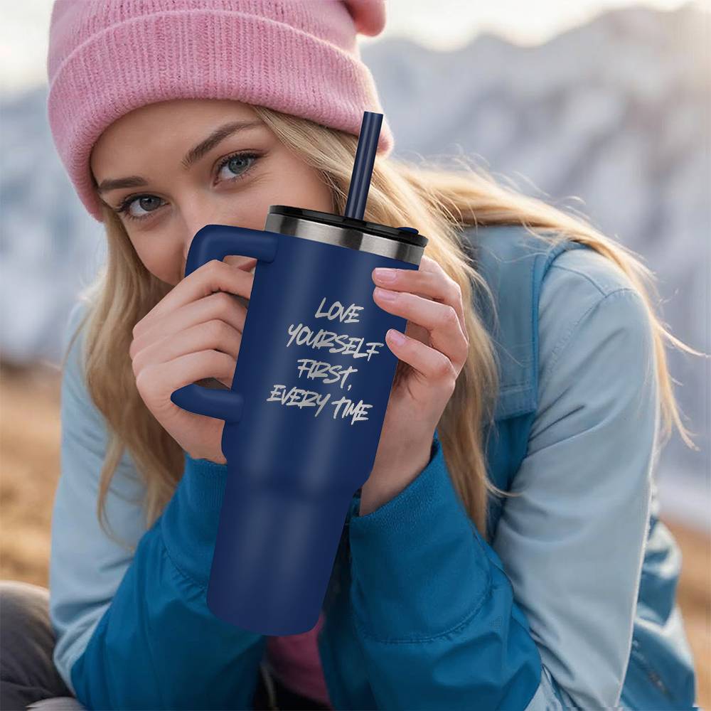 Love yourself - Laser engraved 40oz Tumbler