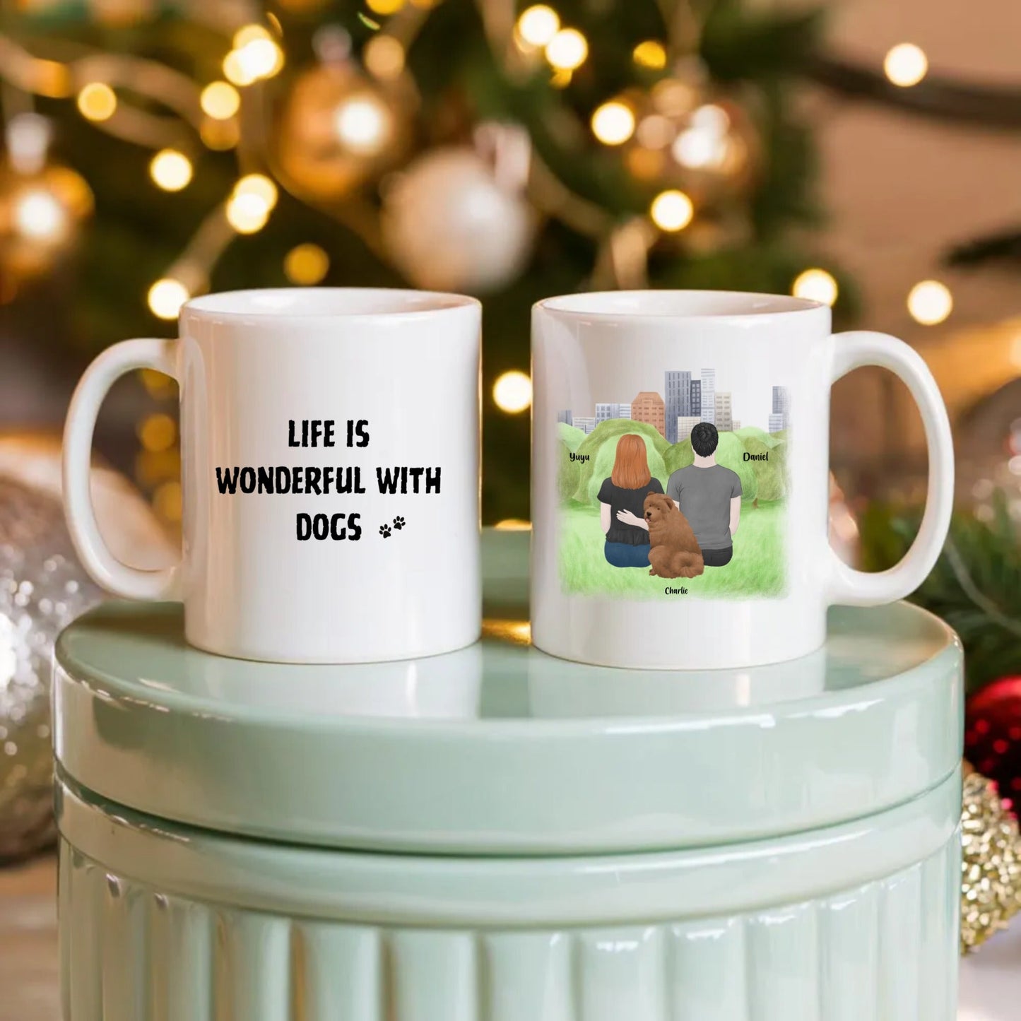 Personalized pet mug - Our life with Dogs Mug