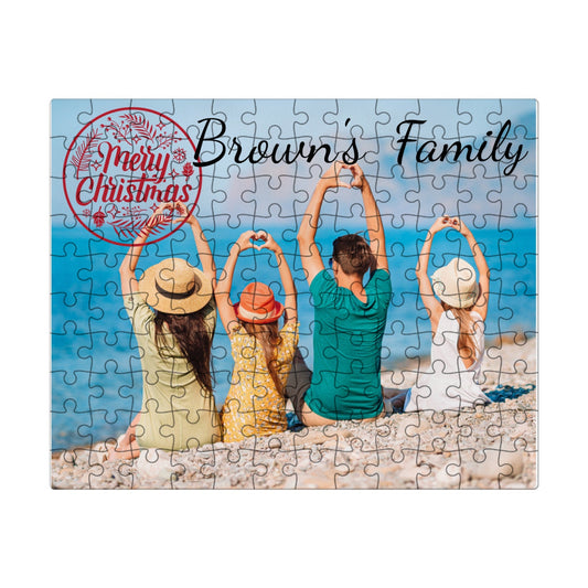 Merry Christmas Personalized Photo Puzzle 8" x 10"