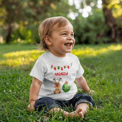 Personalized Name Baby 1st Christmas t-shirt
