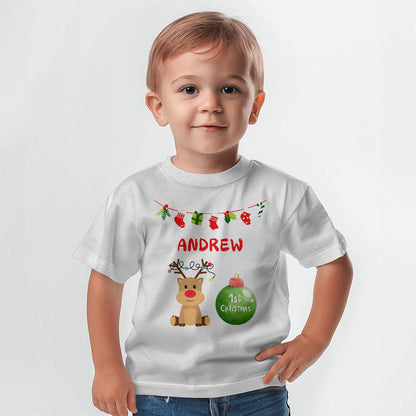 Personalized Name Baby 1st Christmas t-shirt