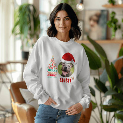 Personalized Christmas Pet photo - Unisex Crewneck Sweatshirt