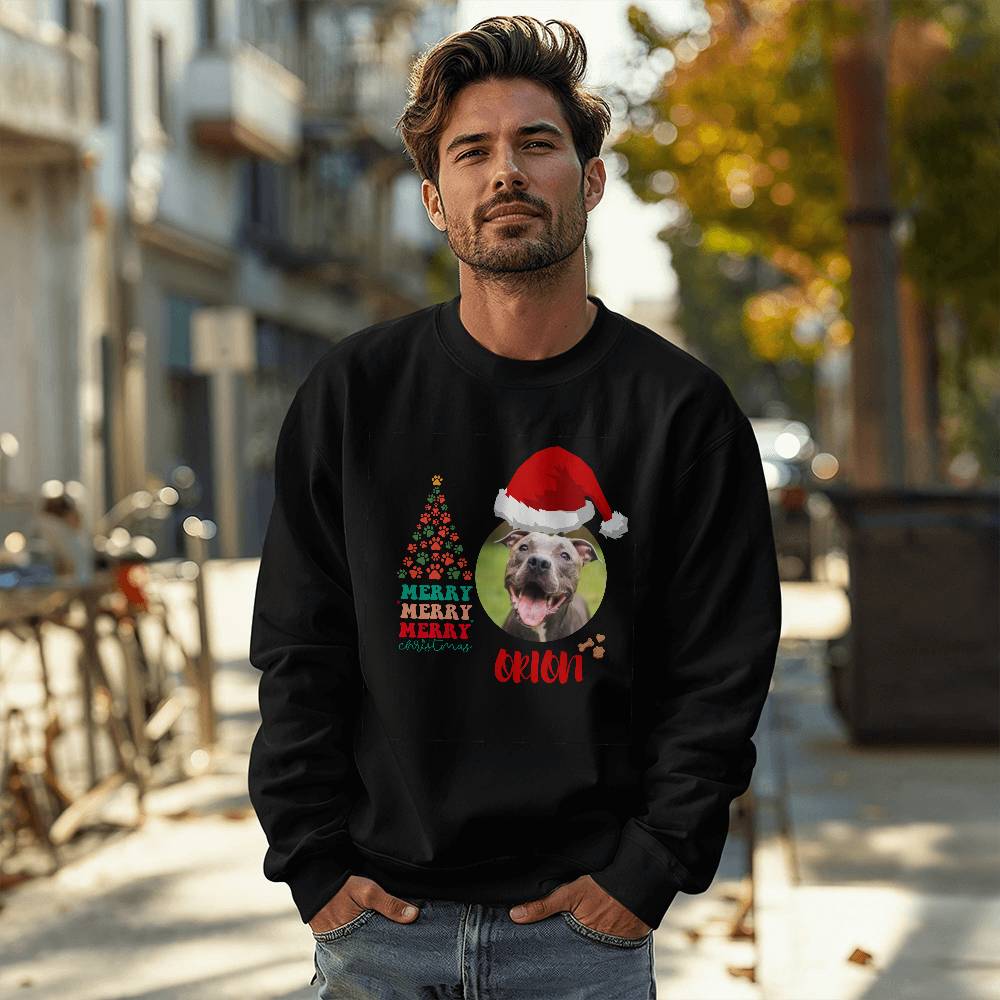 Personalized Christmas Pet photo - Unisex Crewneck Sweatshirt