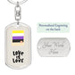 Non binary Love is Love Keychain