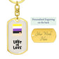 Non binary Love is Love Keychain