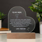To My Mom - Engraved Acrylic plaque from Son