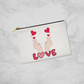 Love + heart Zippered Pouch