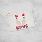 Love + heart Zippered Pouch