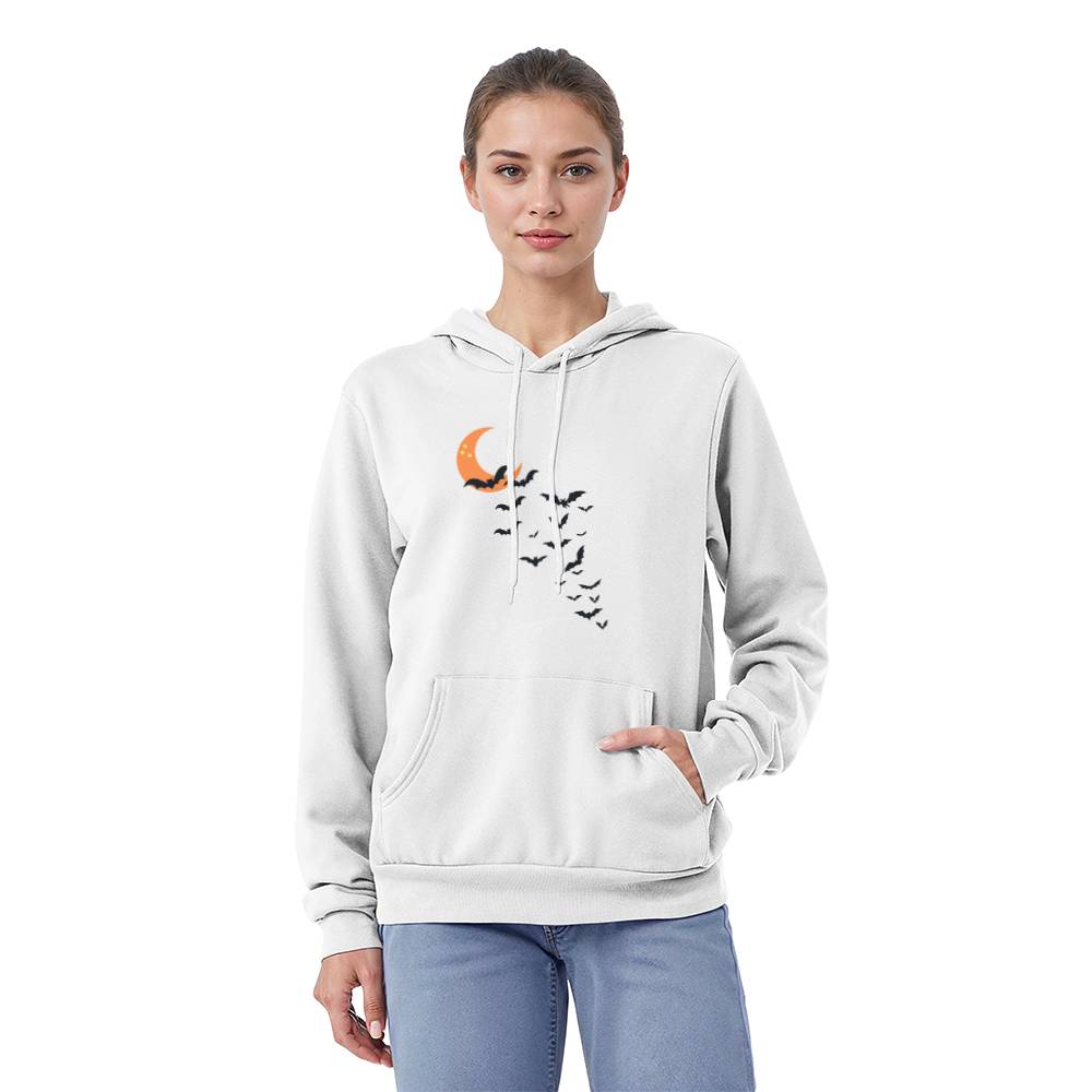 Moon And Bat Unisex Pullover Hoodie