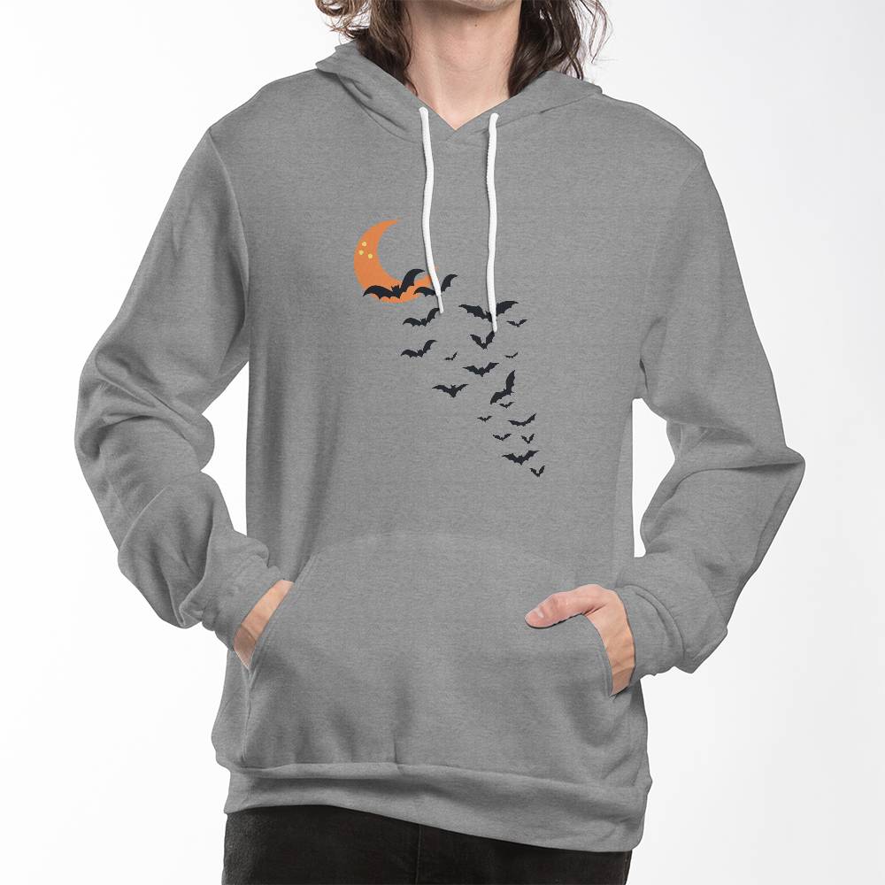 Moon And Bat Unisex Pullover Hoodie