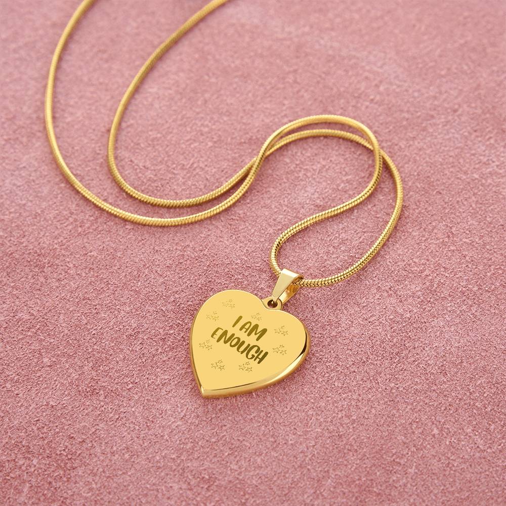 I'm Enough - Engraved Heart Necklace