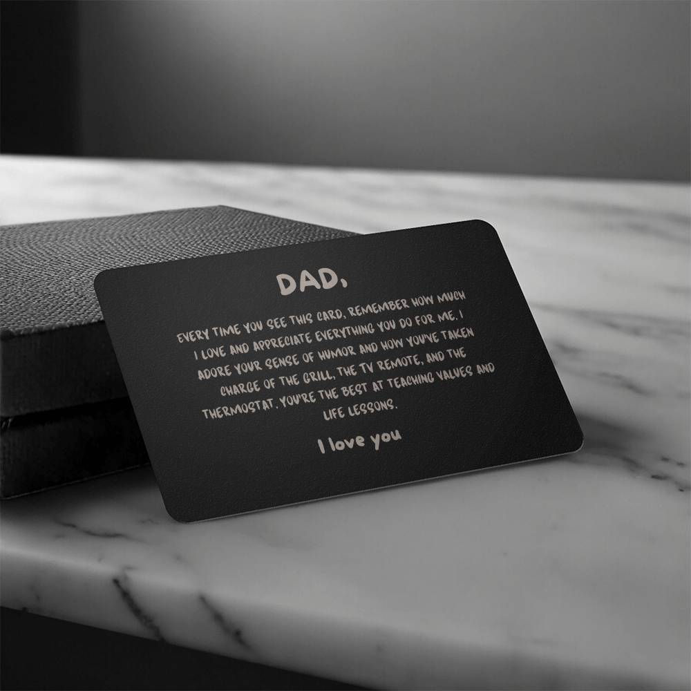 Engraved Metal Wallet Card for Dad
