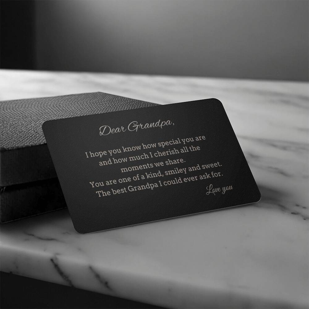 Dear Grandpa Engraved Wallet Card