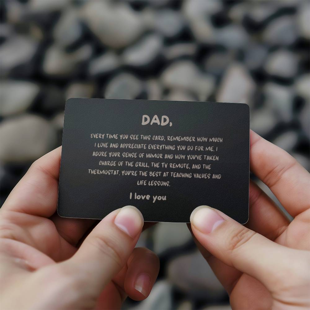 Engraved Metal Wallet Card for Dad