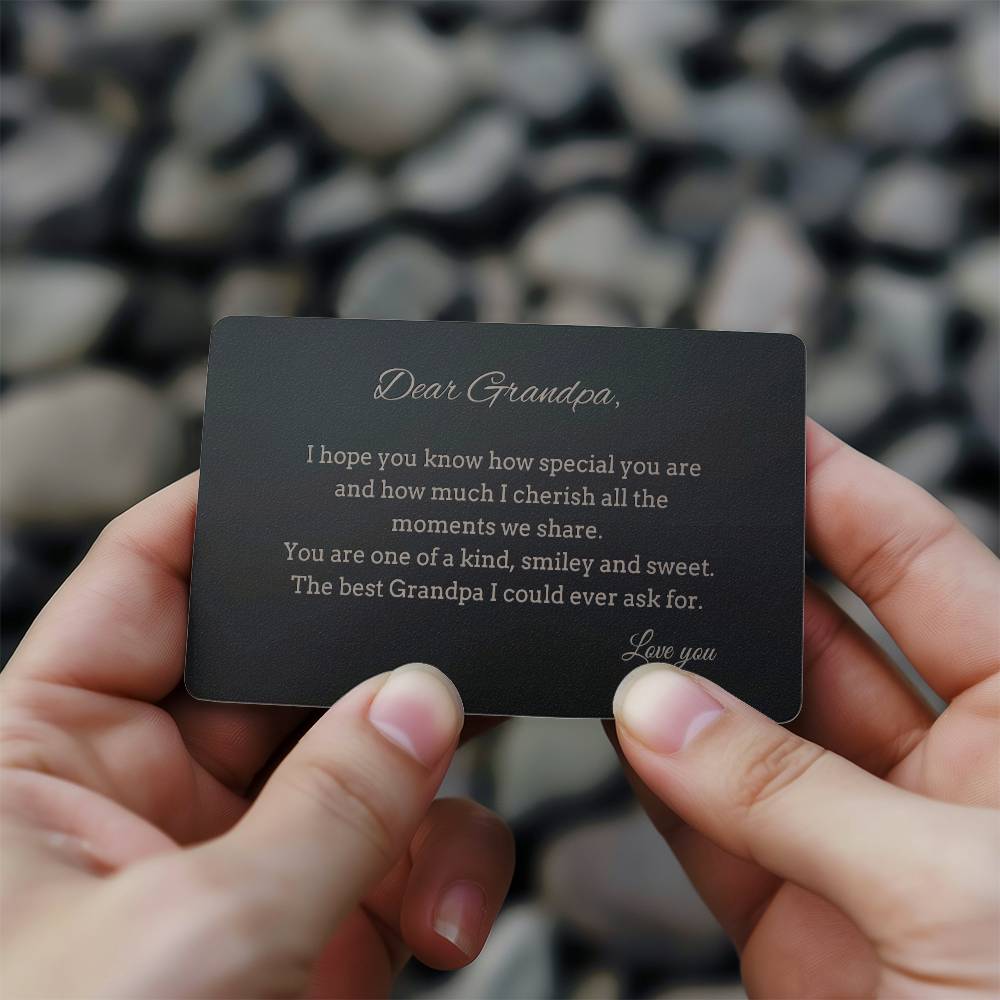 Dear Grandpa Engraved Wallet Card