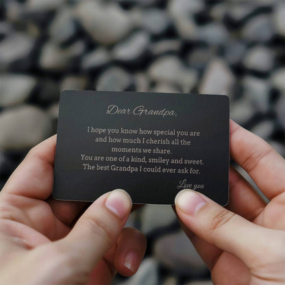 Dear Grandpa Engraved Wallet Card