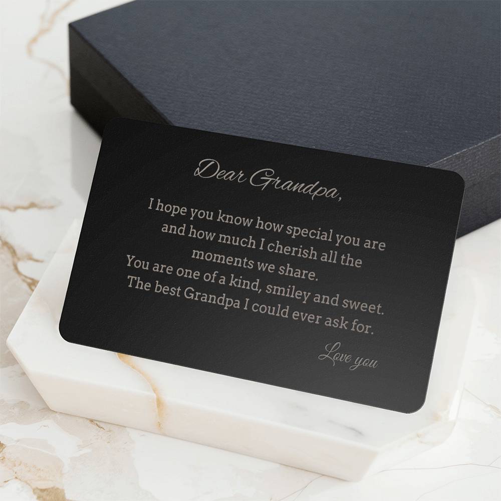 Dear Grandpa Engraved Wallet Card