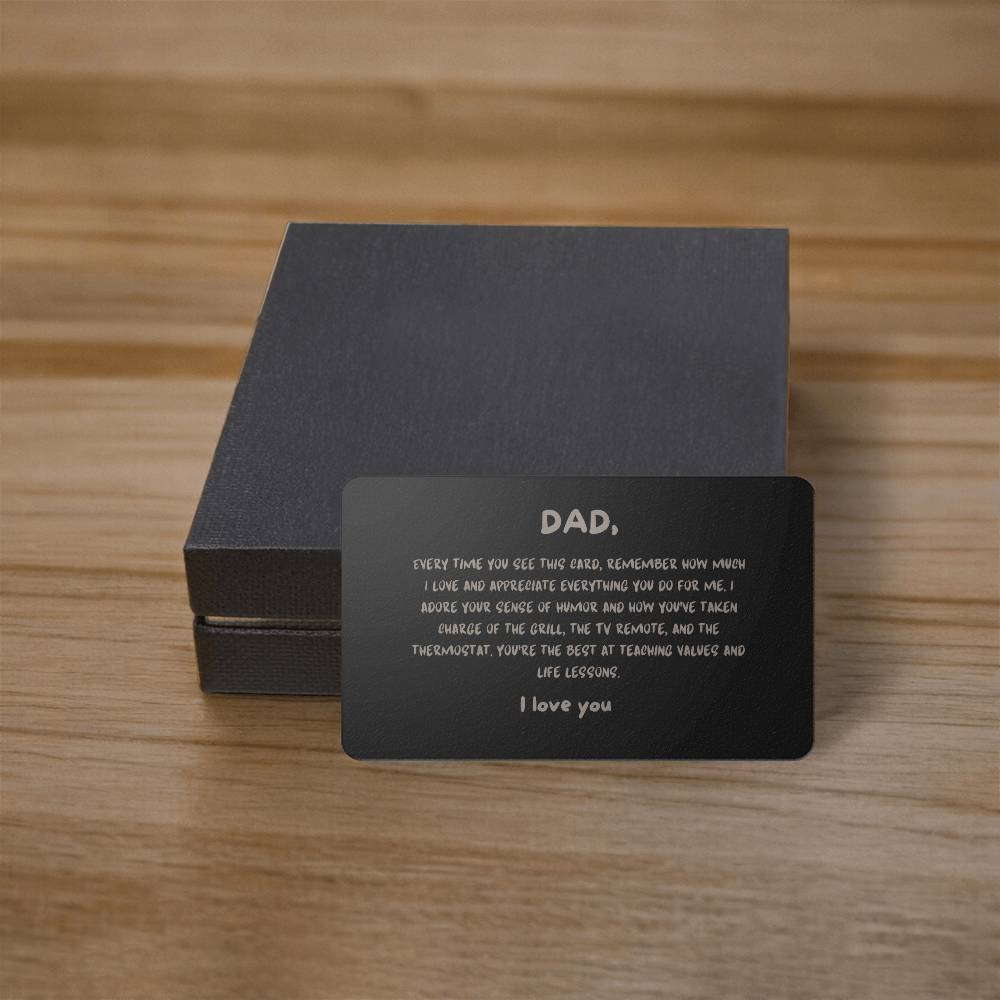 Engraved Metal Wallet Card for Dad
