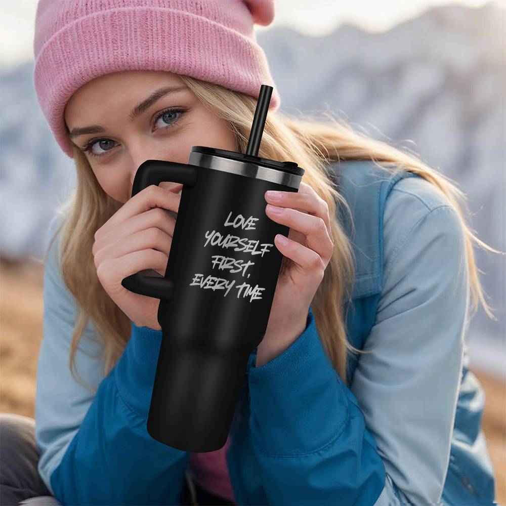 Love yourself - Laser engraved 40oz Tumbler