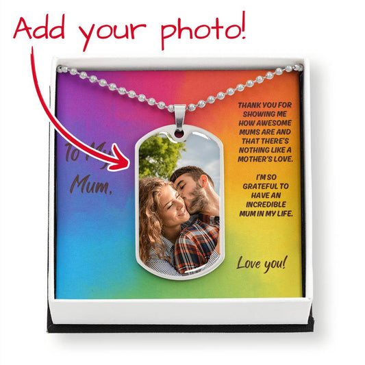 To My Mum - Awesome Mum Personalized Militar Tag Pendant