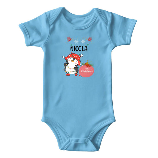 Personalized 1st Christmas - Short Sleeve Bodysuit 2